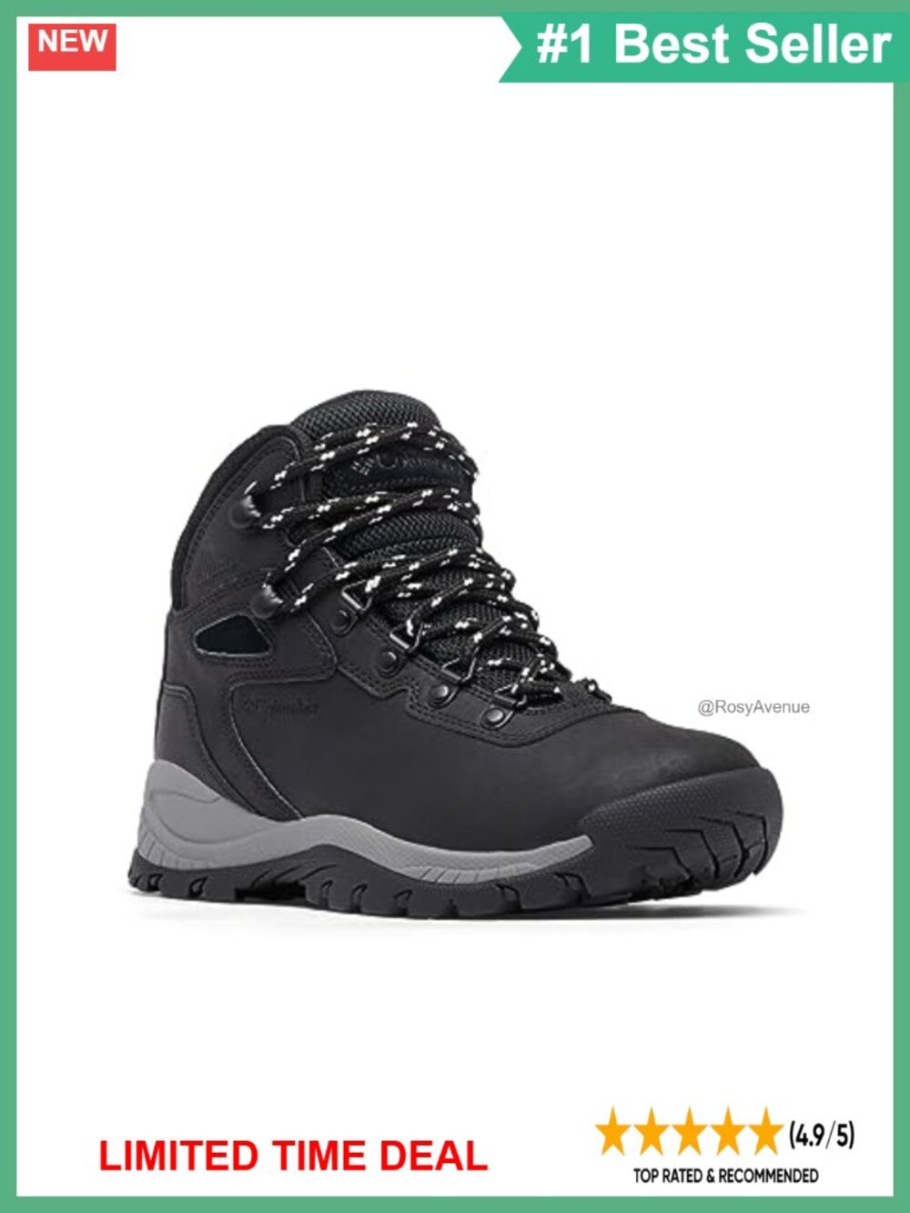 Waterproof Leather Hiking Boots Lace Up Mid Top Trail Outdoor